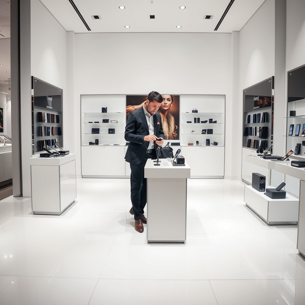 Moderner Smartphone-Store mit Zubehör und Geräten